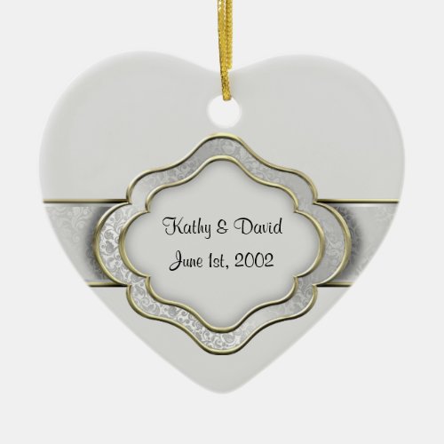 Our Wedding Day Silver Ceramic Ornament