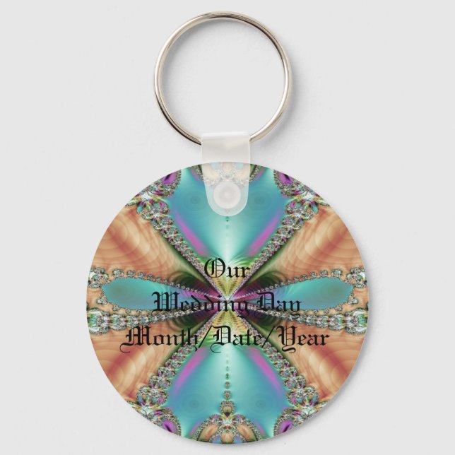 Our Wedding Day Soft Colors Keychain (Front)