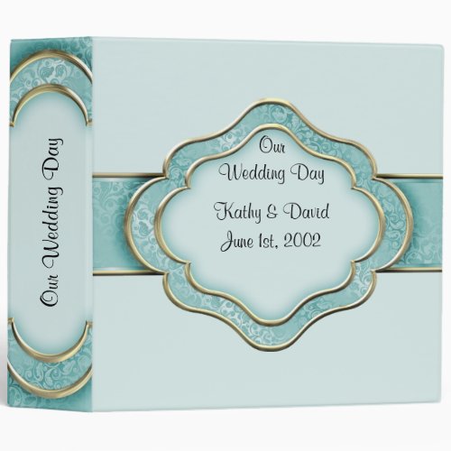 Our Wedding Day Teal 3 Ring Binder