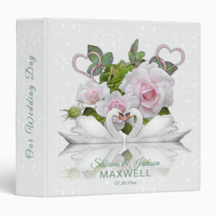 Our Wedding Day    Two Beautiful Swans 3 Ring Binder