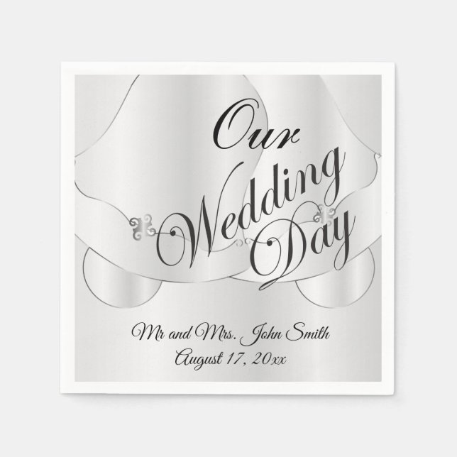 Our Wedding Day - Wedding Bells Napkins (Front)