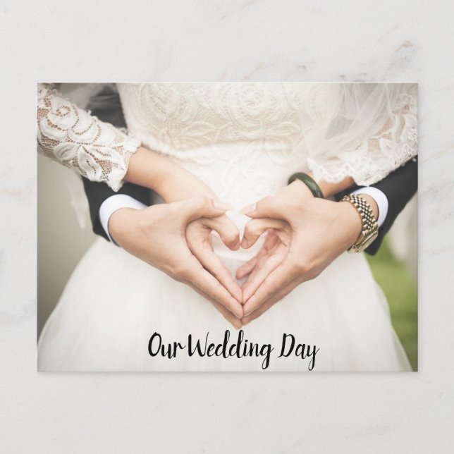 Our Wedding Day Wedding Invitation Postcard (Front)