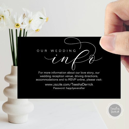 Our Wedding Details and Website Modern Minimal Enclosure Card