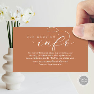 Our Wedding Details and Website, Modern Minimal Enclosure Card