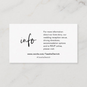 Our wedding details, website, RSVP, Enclosure Card