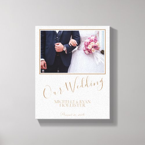 Our Wedding Elegant Wedding Keepsake Photo Canvas Print