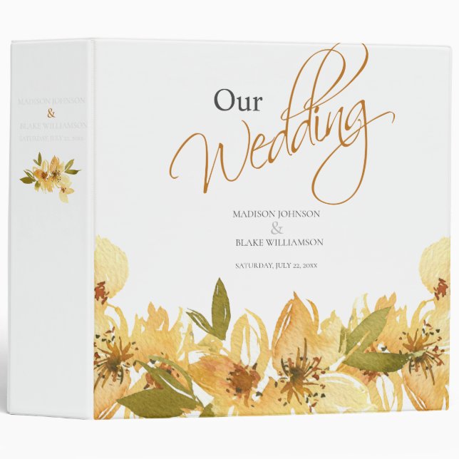 Our Wedding Floral Planner and Photos 3 Ring Binder (Front/Spine)
