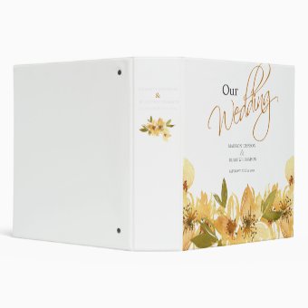 Our Wedding Floral Planner and Photos 3 Ring Binder | Zazzle