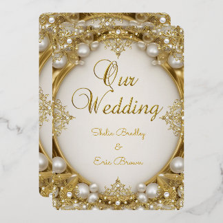 Our Wedding Foil Invitation
