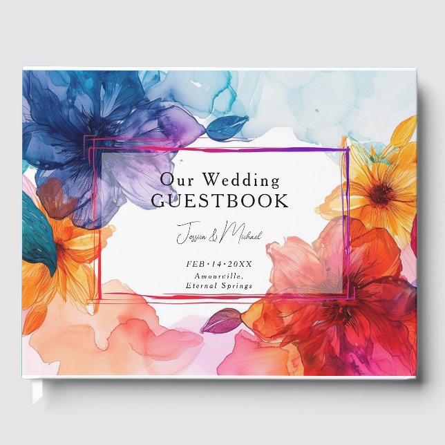 Our Wedding Guestbook Anemone Dreamscape Wedding (Front)