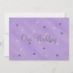 Our Wedding Invitations, Purple and Silver Stars Invitation