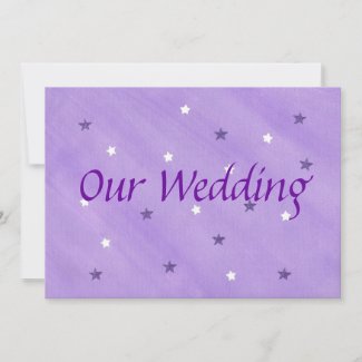 Our Wedding Invitations, Purple and White Stars