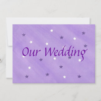 Our Wedding Invitations, Purple and White Stars Invitation