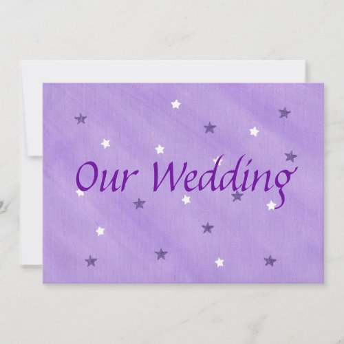 Our Wedding Invitations, Purple and White Stars