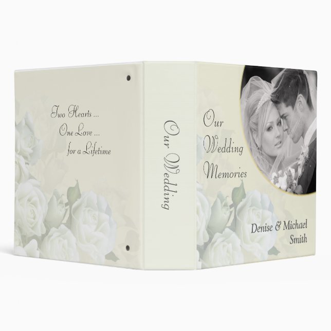 Our Wedding Memories Personalized Photo Album 3 Ring Binder (Background)