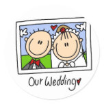 Our Wedding Photograph Tshirts and Gifts Classic Round Sticker