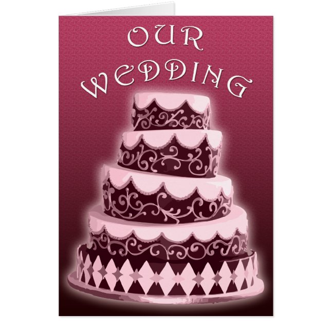 Our Wedding : Pink Cake : Cards (Front)