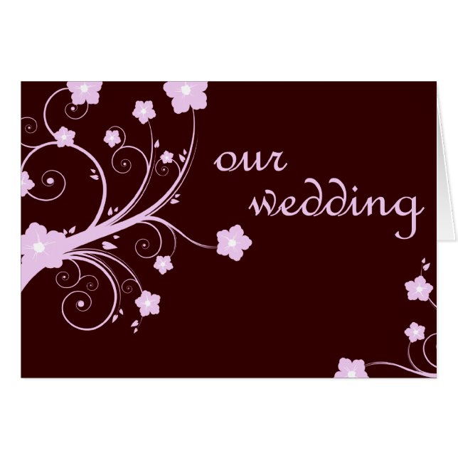 Our Wedding : Pink Flowers : Cards (Front Horizontal)