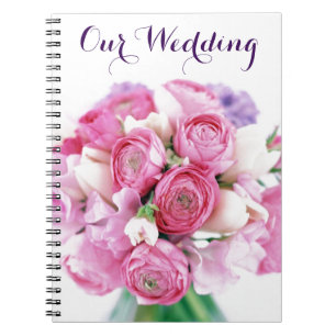 Our Wedding Pink Flowers Noetbook Notebook