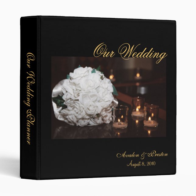 Our Wedding Planner Roses & Candle Wedding Binder (Front/Spine)