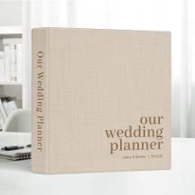 Our Wedding Planner Simple Elegant Beige Linen