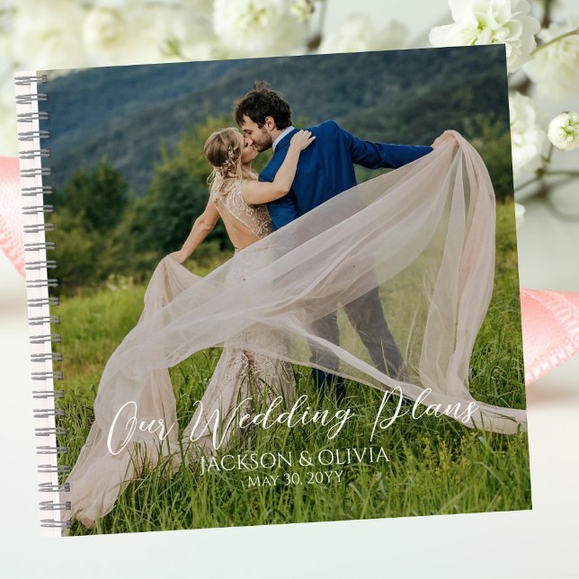 Our Wedding Plans Custom Photo,Bride,Elegant Gold Notebook (Creator Uploaded)