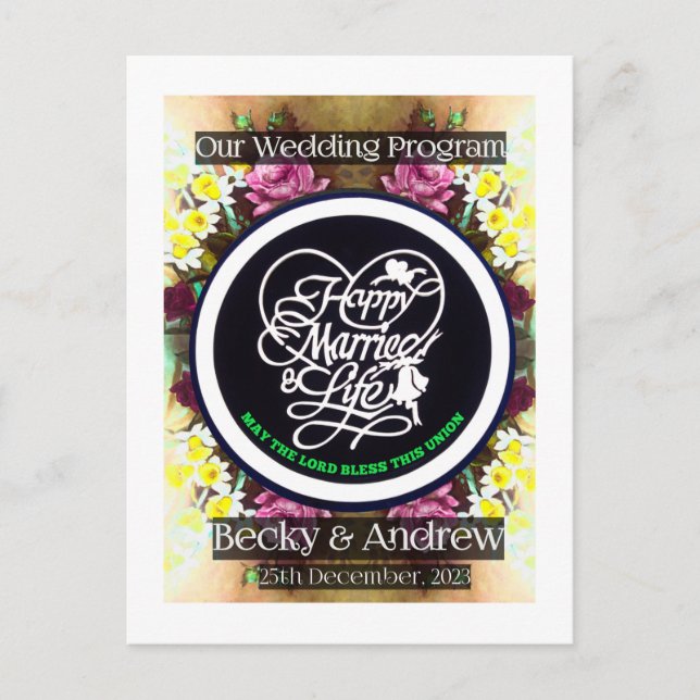 Our Wedding Program Pamplet (Front)