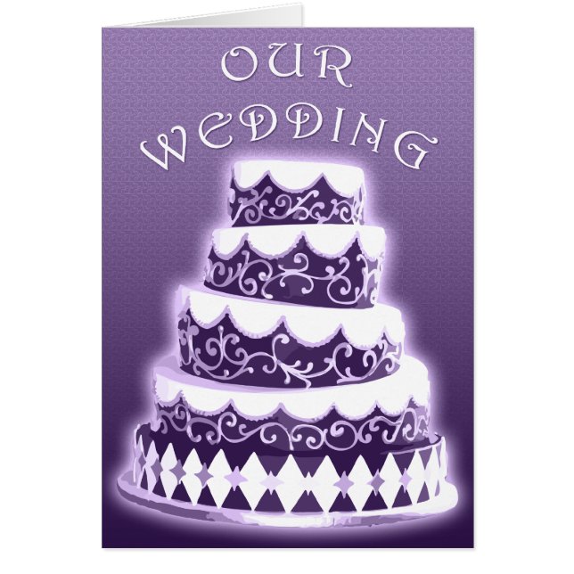 Our Wedding : Purple Cake : Cards (Front)