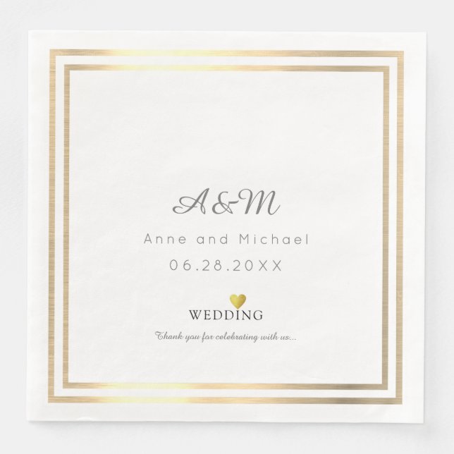 our wedding reception paper dinner napkins (Front)