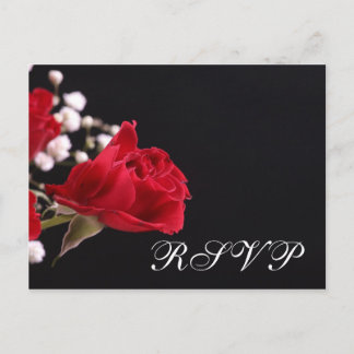 Our Wedding Rose RSVP Invitation Postcard