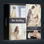 Our Wedding Rustic Wedding Photo collage 3 Ring Binder<br><div class="desc">Choose your favorite wedding photo on the front of this photo collage. Chalkboard background gives it a rustic feel. Personalize with your names and wedding date. 

Contact me at info@lddesignloft.com if you need assistance with this design.</div>