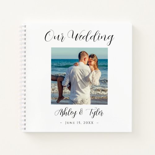 Our Wedding Script Names Date Photo Guest Book