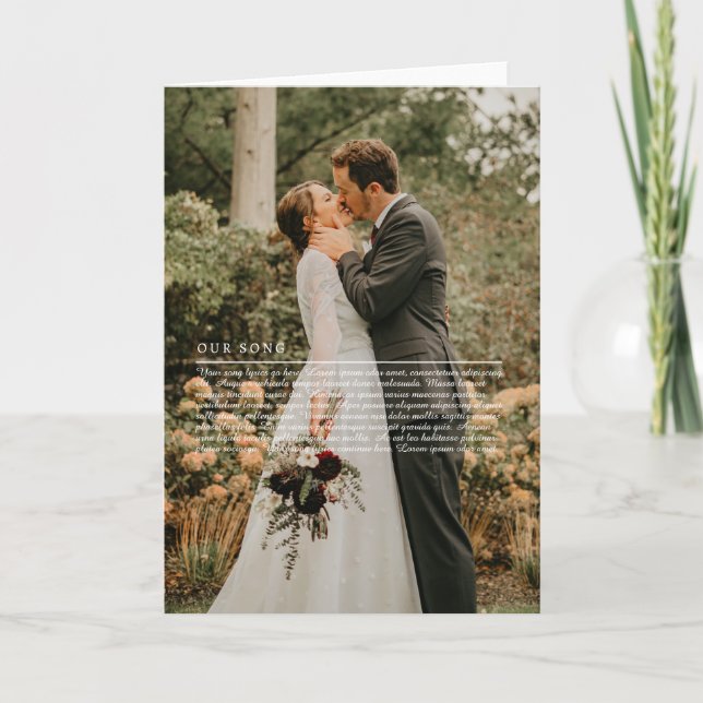 Our Wedding Song lyrics Anniversary Card (Front)