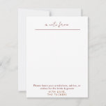 Our Wedding Time Capsule Advice Card<br><div class="desc">Your guests will be instructed to write you a note for the anniversary that matches their table number. For example,  table 8 will write you a note that you will wait to open until your 8th wedding anniversary</div>