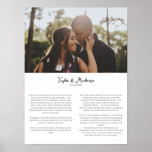 Our Wedding Vows and Photo personalized Minimalist Poster