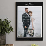 Our Wedding Vows Script & Minimal Black Frame Canvas Print<br><div class="desc">Newlyweds Mr. & Mrs. wedding day our vows & photo keepsake canvas print to always remember your special day and your love and promise to each other. This elegant wedding day keepsake canvas print features a simple minimal large single photo layout to display your own special wedding day photo with...</div>