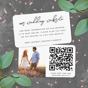 Our Wedding Website QR Code Simple Photo RSVP Enclosure Card