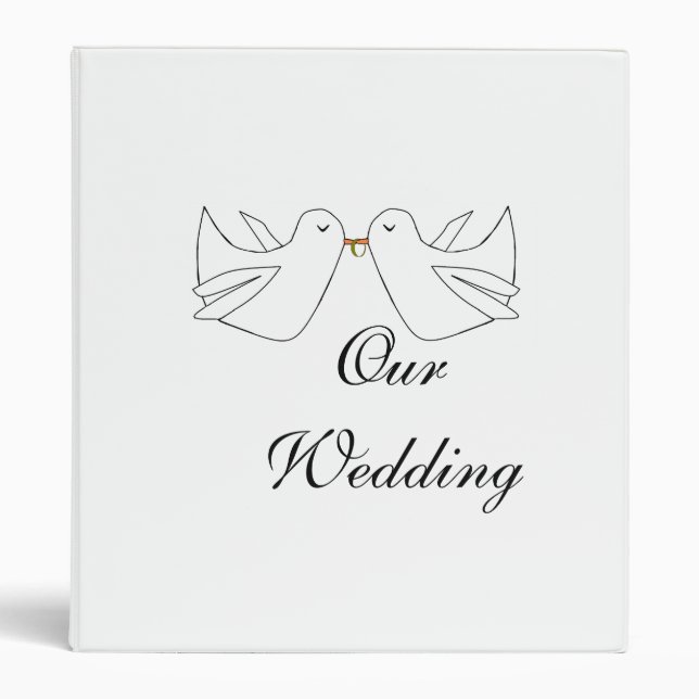 Our WeddingLove Doves 3 Ring Binder (Front)