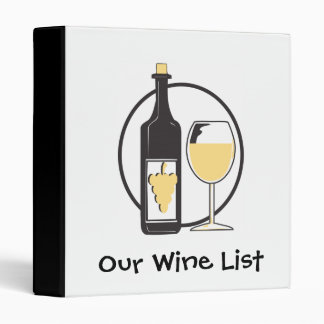 Our Wine List 3 Ring Binder