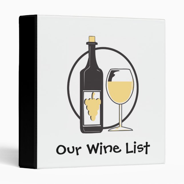 Our Wine List 3 Ring Binder (Front/Spine)