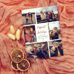 Our Wish | Christmas Letter & 6 Photo Collage Holiday Card<br><div class="desc">A modern and boho Christmas holiday card, a canvas to showcase your year's most cherished moments. This design features a photo collage of six of your favorite photos arranged around the card's edge. In the middle of the card, "happiest holidays", or a greeting of your choice is printed in terracotta...</div>