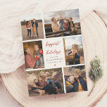 Our Wish | Christmas Letter & 6 Photo Collage Holiday Card<br><div class="desc">A modern and boho Christmas holiday card, a canvas to showcase your year's most cherished moments. This design features a photo collage of six of your favorite photos arranged around the card's edge. In the middle of the card, "happiest holidays", or a greeting of your choice is printed in terracotta...</div>