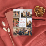 Our Wish | Christmas Letter & 6 Photo Collage Holiday Card<br><div class="desc">A modern and boho Christmas holiday card, a canvas to showcase your year's most cherished moments. This design features a photo collage of six of your favorite photos arranged around the card's edge. In the middle of the card, "happiest holidays", or a greeting of your choice is printed in terracotta...</div>