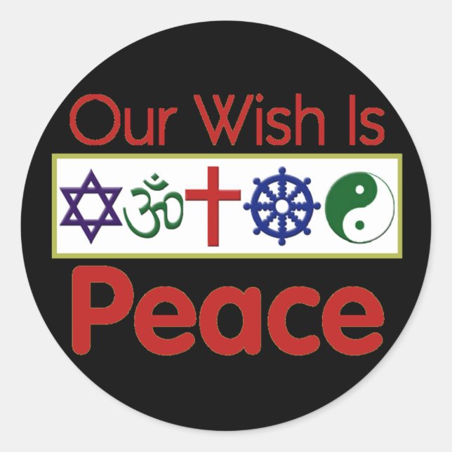 Our Wish Is PEACE Sticker (Front)