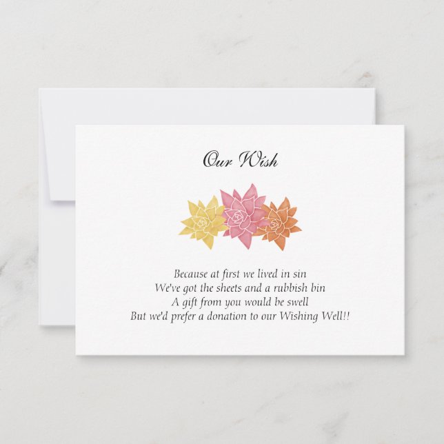 'Our Wish' Wedding Day Custom Invitation (Front)