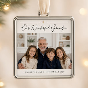Our Wonderful Grandpa Personalized Grandchildren Metal Ornament