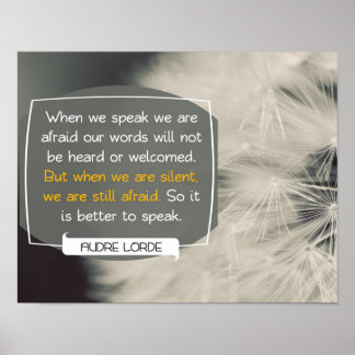 Our Words by Audre Lorde Poster