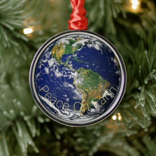 Our World _ Peace On Earth Metal Ornament