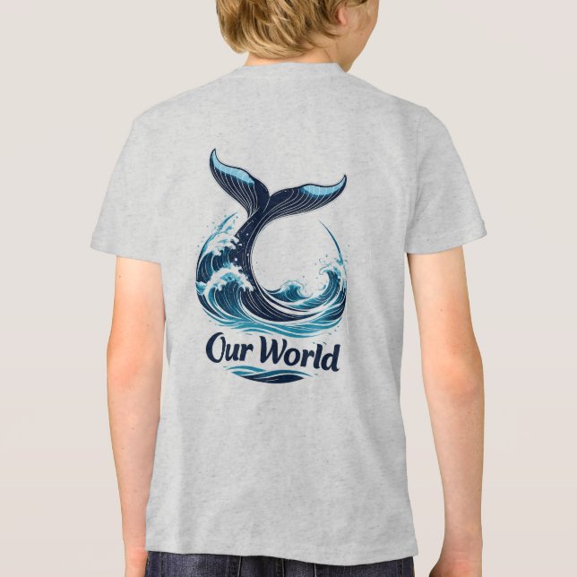 Our World Whale Tail Ocean Conservation Tri-Blend Shirt (Back)