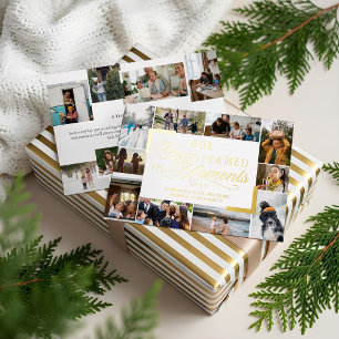 Our Year Framed in Moments Family Photos Christmas Foil Holiday Card